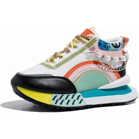 Women's Platform Sneakers | Chunky Walking Shoes | Comfortable Wedge Sport Sneakers | Retro Style