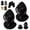 2pcs/Black, variant on Fleece Double‑Layer Integrated Hat, 3-in-1 Face & Neck Gaiter
