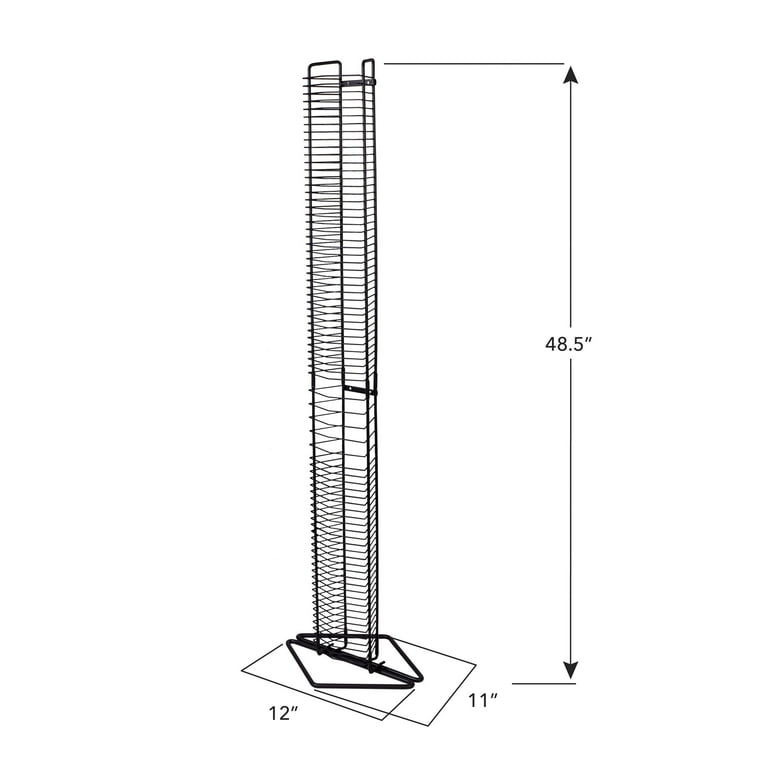 Atlantic Onyx Heavy Gauge Steel Media Storage Tower, 80-Disc