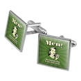 thumbnail image 1 of Men Only Chocolate Clings to Your Thighs Faster Funny Humor Square Cufflink Set - Silver or Gold, 1 of 6