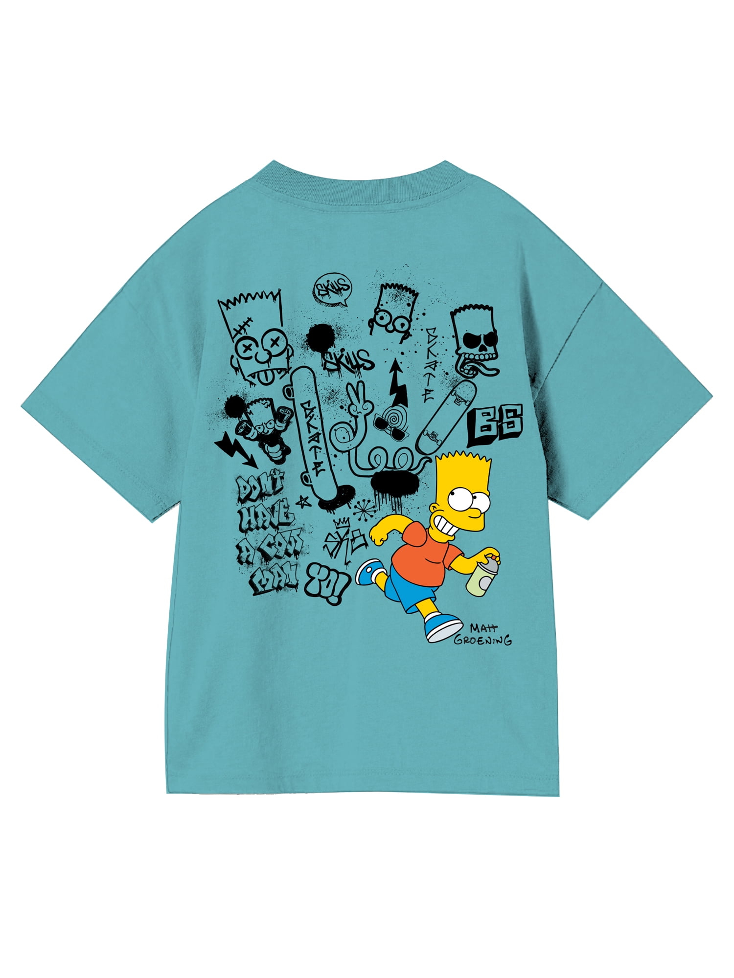 The Simpsons, Boys' Elevated Front and Back Graphic T-Shirt, Bad Boy Spray, Sizes 4-18