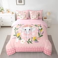 thumbnail image 2 of Homewish Cartoon Wildlife Elephant Bedding Comforter Set 7-Piece, Rustic Flower Botanical King Bedding Sets, Teens Kids Boys Girls Reversible Bed Sheets, Luxury Bedroom Decor, 2 of 7