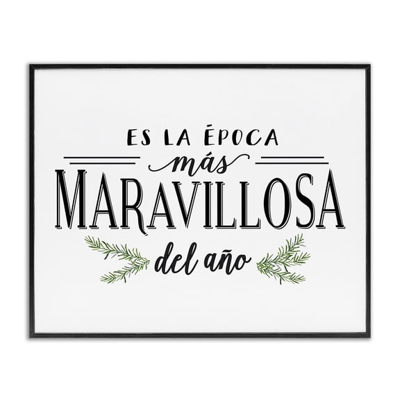 Stupell Industries Rustic Lodge Época Mas Maravillosa Black Framed Giclee Art, 14 x 11, by Lettered and Lined