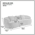 thumbnail image 5 of Cloud Curved Sofa Boucle Couch for Living Room, Modern Mid-Century Curved Backrest Upholstered Sofa, 3-Seat Sofa Couch for Home Apartment Office Studio, 2 Pillows, 86.61”W (Gray), 5 of 5