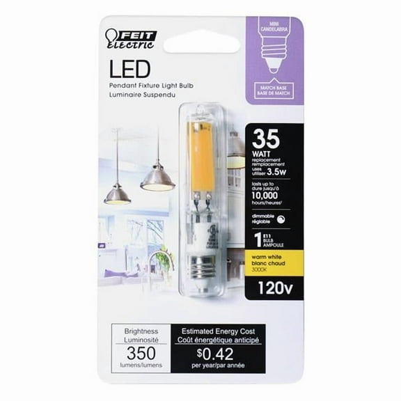 35 watt Equivalence 3.5 watt 350 Lumen T4 LED Bulb, Warm White