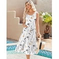thumbnail image 3 of Vestido Zeagoo para mujer, sin mangas, con estampado floral, midi, de verano, con bolsillos, 3 of 7