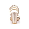 thumbnail image 3 of BLISSFUL STEP Women's Slingback Block Heel Ankle Strap Sandals Rose Gold 8.5, 3 of 8