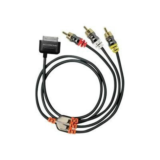Scosche sneakPEEK - Câble d'Alimentation / audio / Vidéo - Vidéo composite / audio - RCA, Micro-USB Type B to Apple Dock male - 6 ft - pour Apple Ipad / Iphone / Ipod (Apple Dock)
