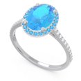 thumbnail image 2 of 2.15 Carat Oval Shape Blue Topaz Gemstone & Natural Diamond Classic Ring for Birthday Gift 14K White Gold Size 9.5 by Diamond-Capitals, 2 of 7