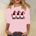 thumbnail image 2 of Jsaierl Merry Christmas Shirts for Women Plus Size Christmas Graphic Tees Stretch Crewneck T-shirt 3/4 Sleeve Holiday Blouse Tops Christmas Gifts, 2 of 5
