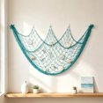 thumbnail image 4 of SLYNSHome Nautical Fishing Net Wall Decor With Seashell Ornaments,Sky Blue Coastal Hanging Mesh Ornament, Beach Style Photo Display Net For Living Room Home Wall Decoration, 4 of 6