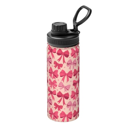 

Gaeub pink ribbon bows Print Stainless Steel Water Bottle 18oz Sports Insulated Kettle for Women Men Suitable as a Gift