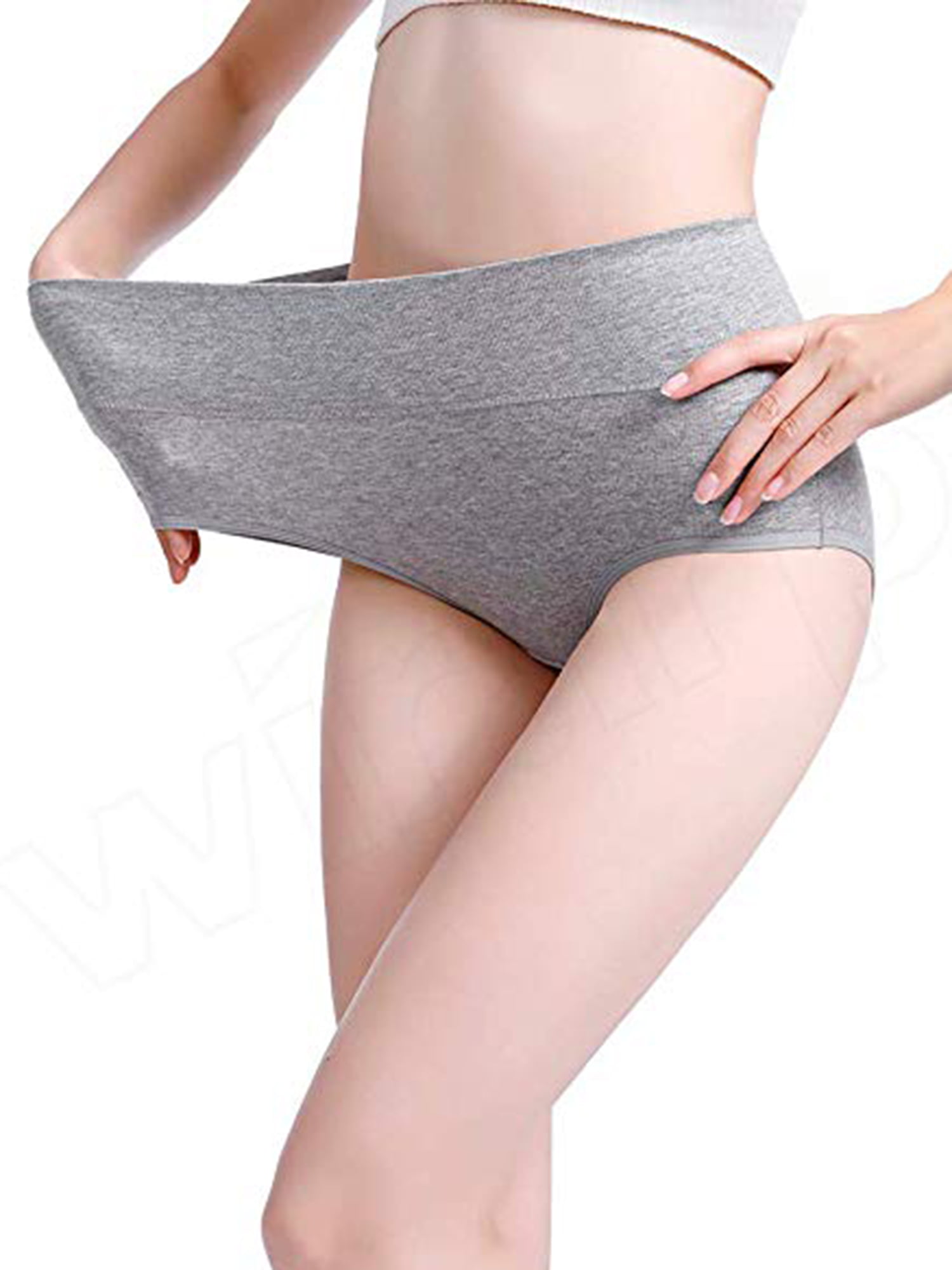 Womens Plus Size Cotton Briefs High Waist Underwear Tummy Control