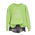 thumbnail image 5 of BXJX Womens Halloween Sweatshirts, Holiday Long Sleeve Crew Neck Rhinestone Pullover Tops for Halloween Green Size 2XL, 5 of 5