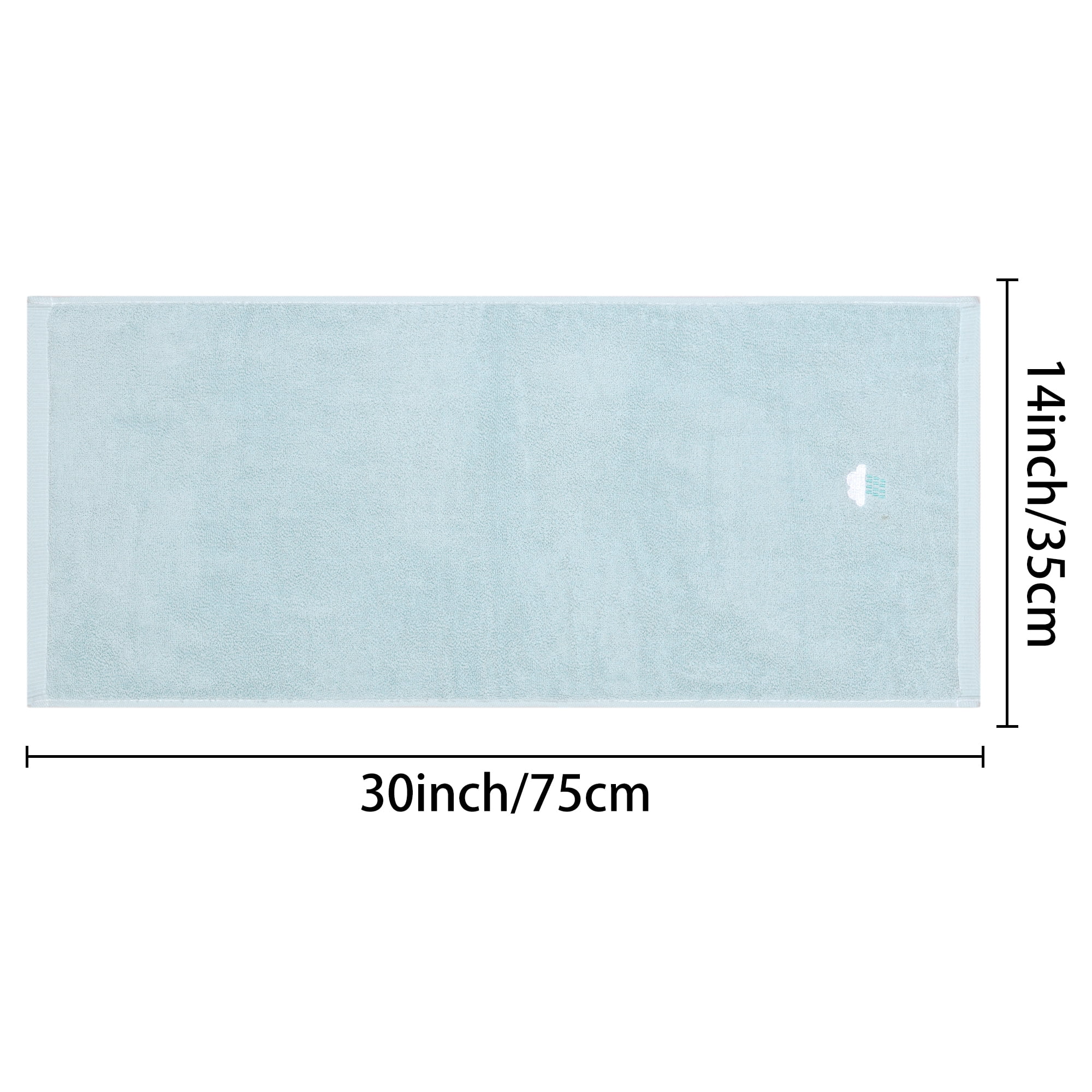 Unique Bargains Cotton Cartoon Pattern Hand Towels Absorbent Decorative Towel Light Blue 2
