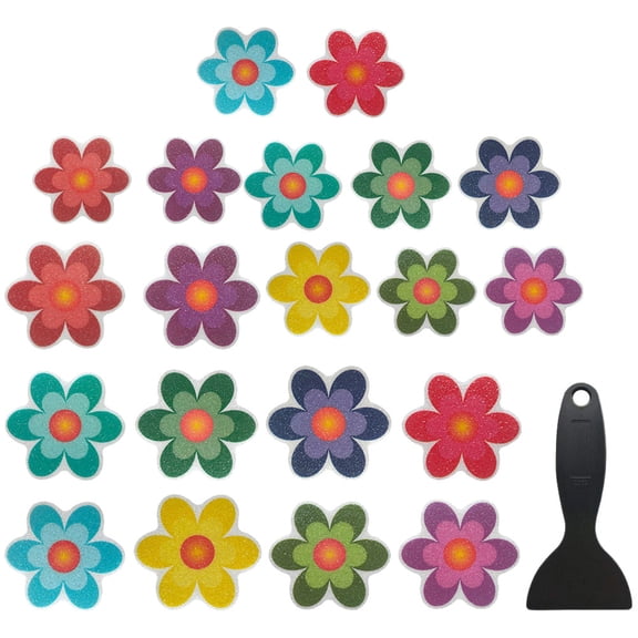 LEORX 20Pcs of Sunflower Bath Shower Non Slip Stickers Assorted Color PVC