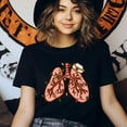 thumbnail image 3 of Artistic Lungs Graphic T-Shirt for Men and Women, Casual Streetwear Tee, Dark Heather, Size M, 3 of 6
