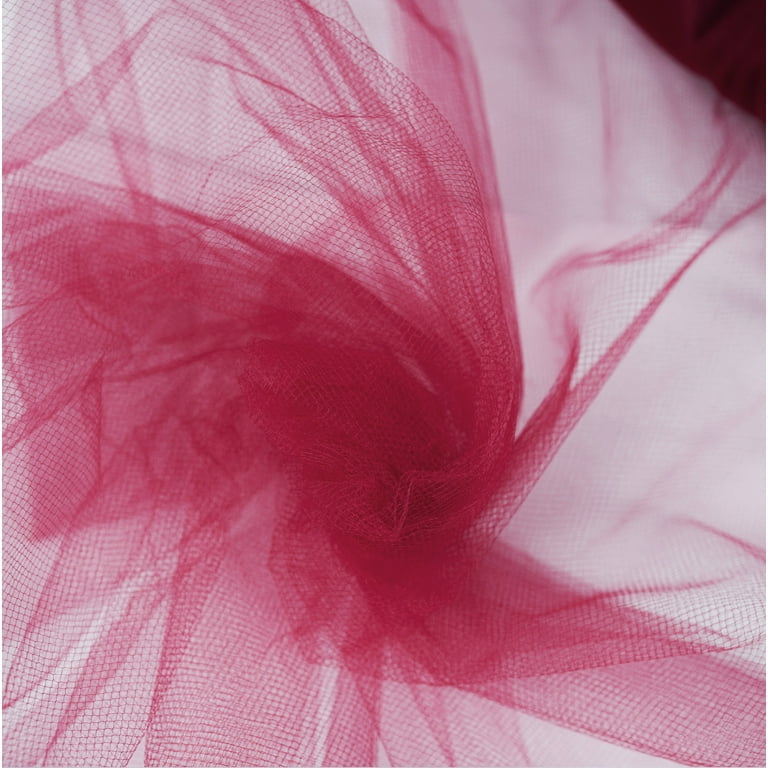  Vogue Group 54'' Polyester Tulle (Bolt 40 Yard) Fabric, Pink