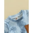 thumbnail image 5 of Wassery Baby Boys Summer Clothes Outfit 6 12 18 24 Months Toddle Tie-dye Print Short Sleeve Crew Neck T-shirt with Elastic Waist Shorts Set, 5 of 8
