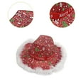 thumbnail image 6 of yotijay Christmas Cowboy Hat Headgear Fashion for Women Men Cowgirl Hat for Festival New Red with White Trim, 6 of 9