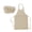 Khaki, variant on Toptie Colorful Cotton Canvas Kids Aprons and Hat Set, Party Favors-green dot-XXL