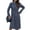 Dark Blue, variant on Women's Animal Print Mock Neck Flounce Sleeve Dress in 100% Polyester Fabric for a Trendy Statement Evening Outfit