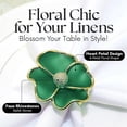 thumbnail image 4 of Anillos de servilleta con forma de flor: elegantes y antioxidantes porta servilletas para servilletas de papel y manteles para mesa de comedor verde, verde, 4 of 5