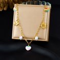 thumbnail image 6 of SKQIT Creative Multi-Element Pendant Necklace with Pink Strawberry, Heart, Sunflower, and Imitation Pearl Charms, 6 of 6