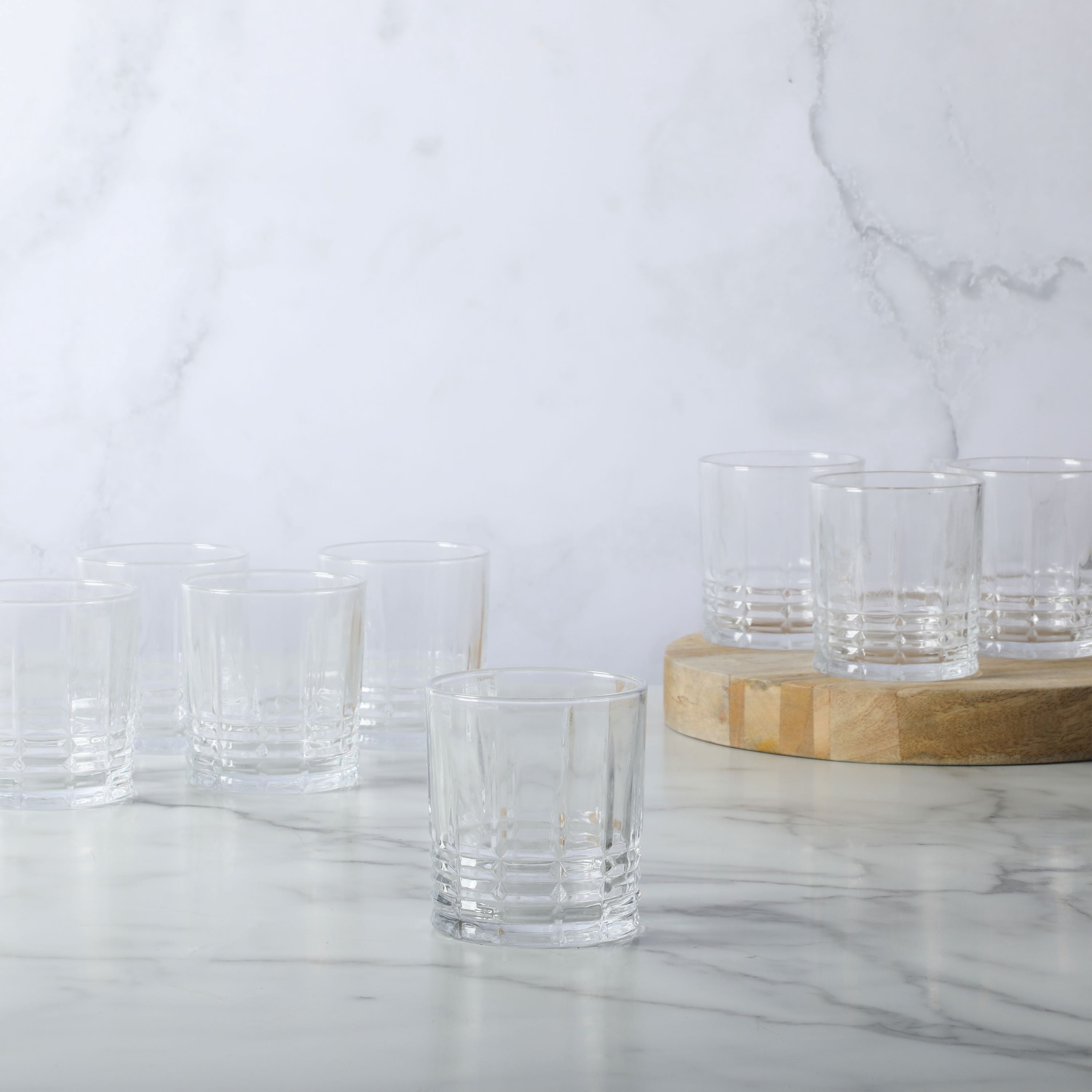 Martha Stewart Calista 11.5 oz Clear Double Old-Fashioned Glasses (Set of 8)
