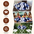 thumbnail image 7 of Navy Blue Striped Ombre Round Tablecloth, Fitted Table Cover with Elastic for 55"-60" Round Tables, Modern Blue Moire Geometric Table Cloth Outdoor Indoor Dinning Party Waterproof Tablecloths, 7 of 7