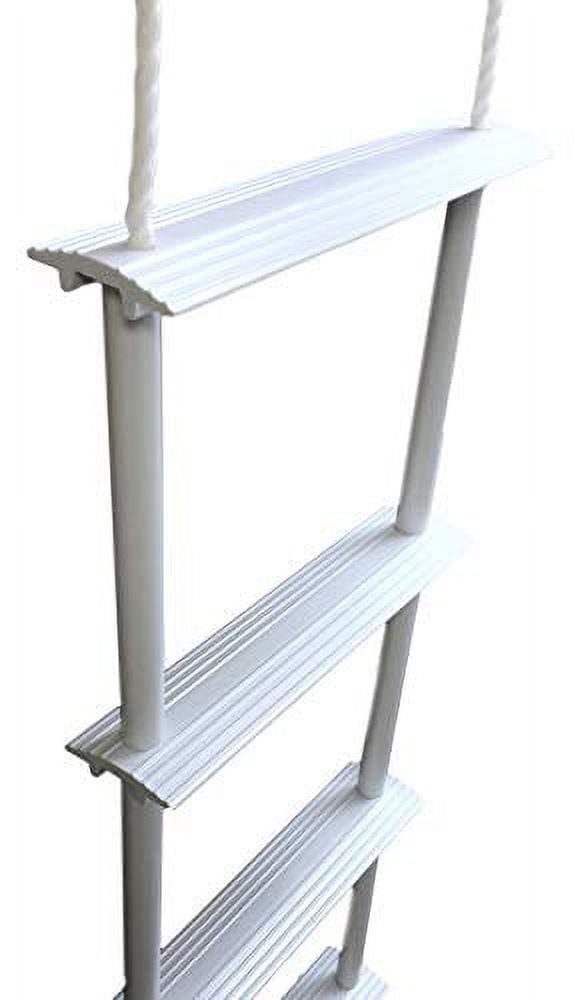 Pactrade Marine Inflatable Boat Kayak 5-Step White Folding PE Rope PVC Ladder for Emergency