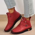 thumbnail image 5 of Dakaela Women's Leather Ankle Boots with Arch Support Comfortable Hand-Stitched Soft Sole Slip On Chukka Booties High Top Sneakers with Hook and Loop Size 6-9, 5 of 8