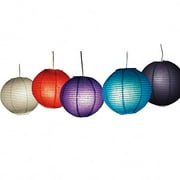 Lighted Round Lantern Purple