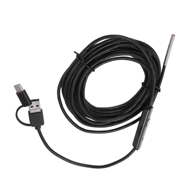3.9mm Endoscope Inspection Camera with 6 LED Lights IP67 Waterproof for Car Engine Drain Machinery Inspection USB Power Supply Type C Interface