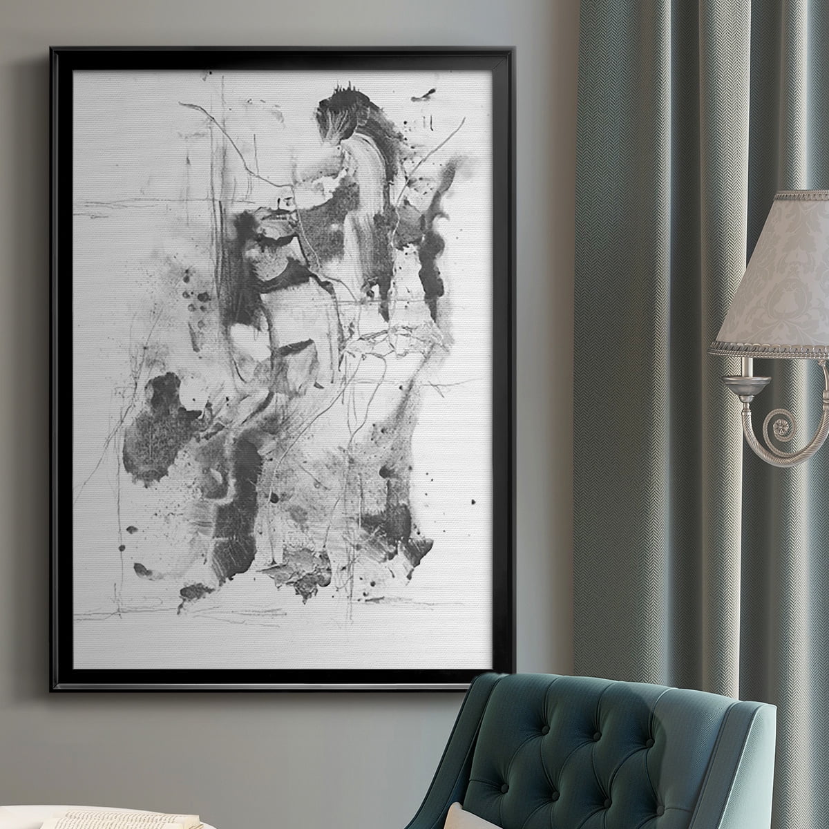Graphite Abstract I Premium Framed Print, in Gold, Black, or Silver - Ready to Hang