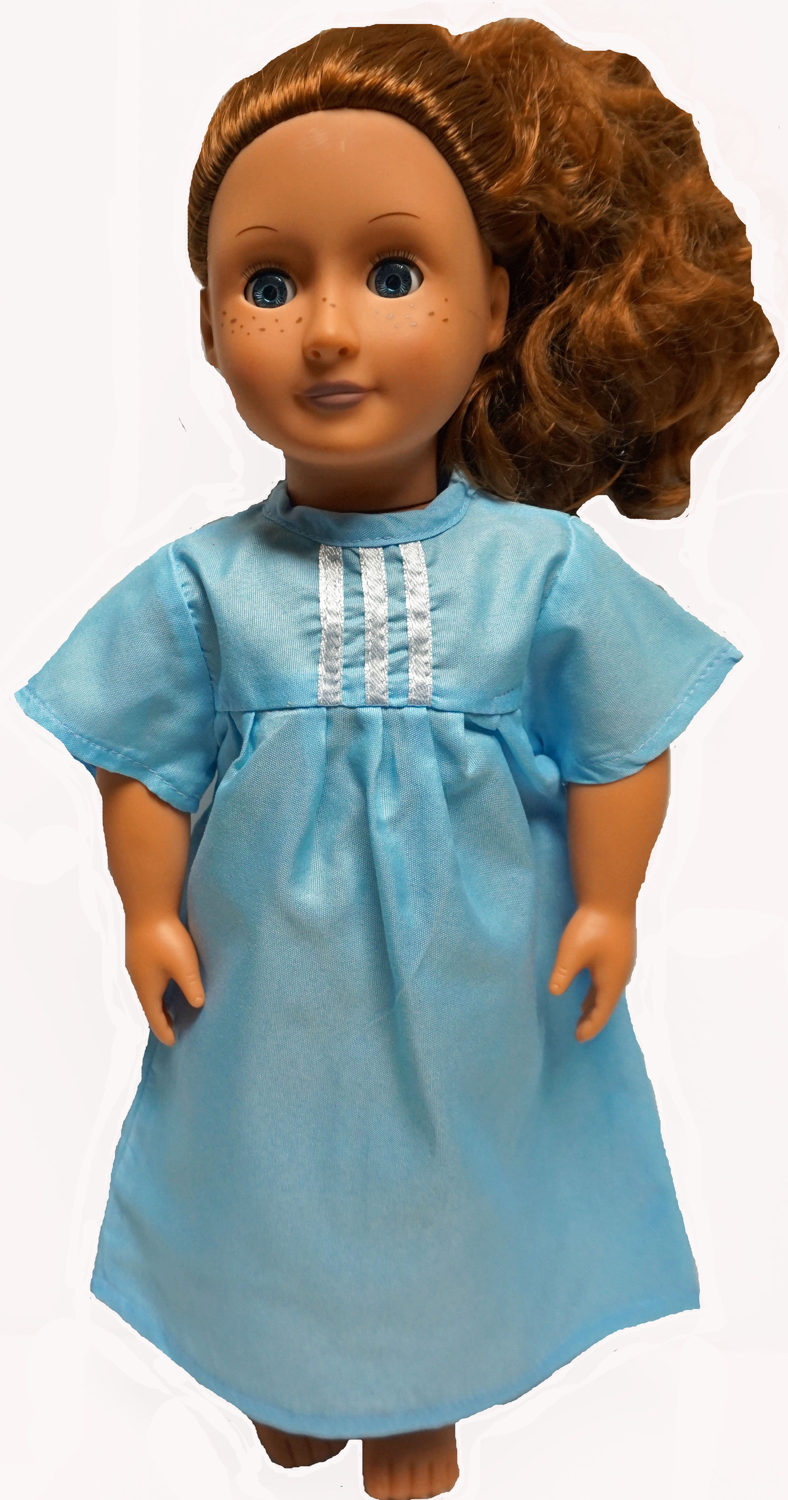 Doll Clothes Made To Fit The 16 Inch Cabbage Patch Doll No Doll! Blue Sunflower Dress and Hair Ribbon