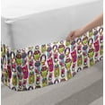 thumbnail image 2 of Owl Print Bed Skirt, Various Halloween-Themed Colorful Creatures in Floral Details or Motifs, Elastic Bedskirt Dust Ruffle Wrap Around for Bedding Decor, 4 Sizes, Multicolor, by Ambesonne, 2 of 2
