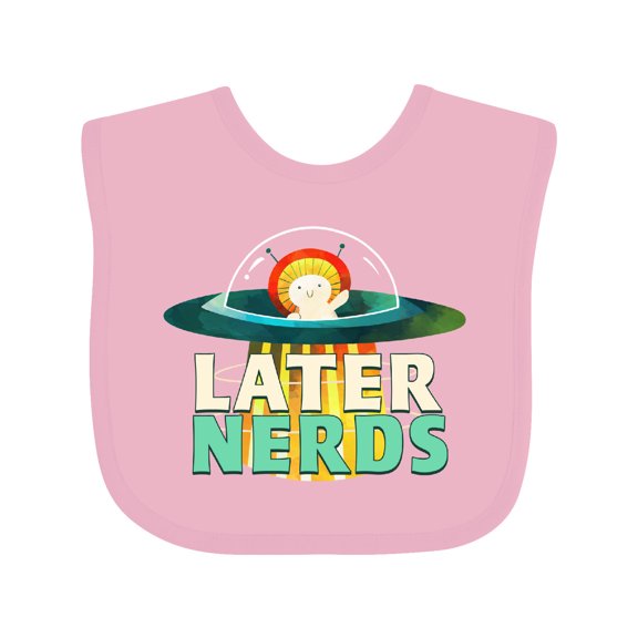 Inktastic Later Nerds Cute Mushroom Alien in Ufo Boys or Girls Baby Bib
