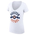 thumbnail image 2 of Women's G-III 4Her by Carl Banks White Houston Astros Super-Slim Fit Lightweight City Graphic V-Neck T-Shirt, 2 of 5