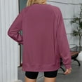 thumbnail image 4 of UJNDER Women's Ribbed Crewneck Sweatshirt Long Sleeve Hoodless Casual for All Seasons Wine XL, 4 of 7
