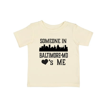 

Inktastic Baltimore Maryland Someone Loves Me Skyline Gift Baby Boy or Baby Girl T-Shirt