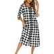 thumbnail image 4 of Minnieouse Camisones de mujer Batas con cremallera de casa de verano Albornoz con bolsillos Hogar Hotel Dormitorio Ropa de dormir Mujer Damas Pijama Tartán Minnieouse AP016562-03, 4 of 6