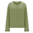 thumbnail image 3 of MeetoTime T-Shirt Surdimensionné à Manches 3/4 pour Femmes Pull Tendance Décontracté Col Rond Enroulable 2024, 3 of 7