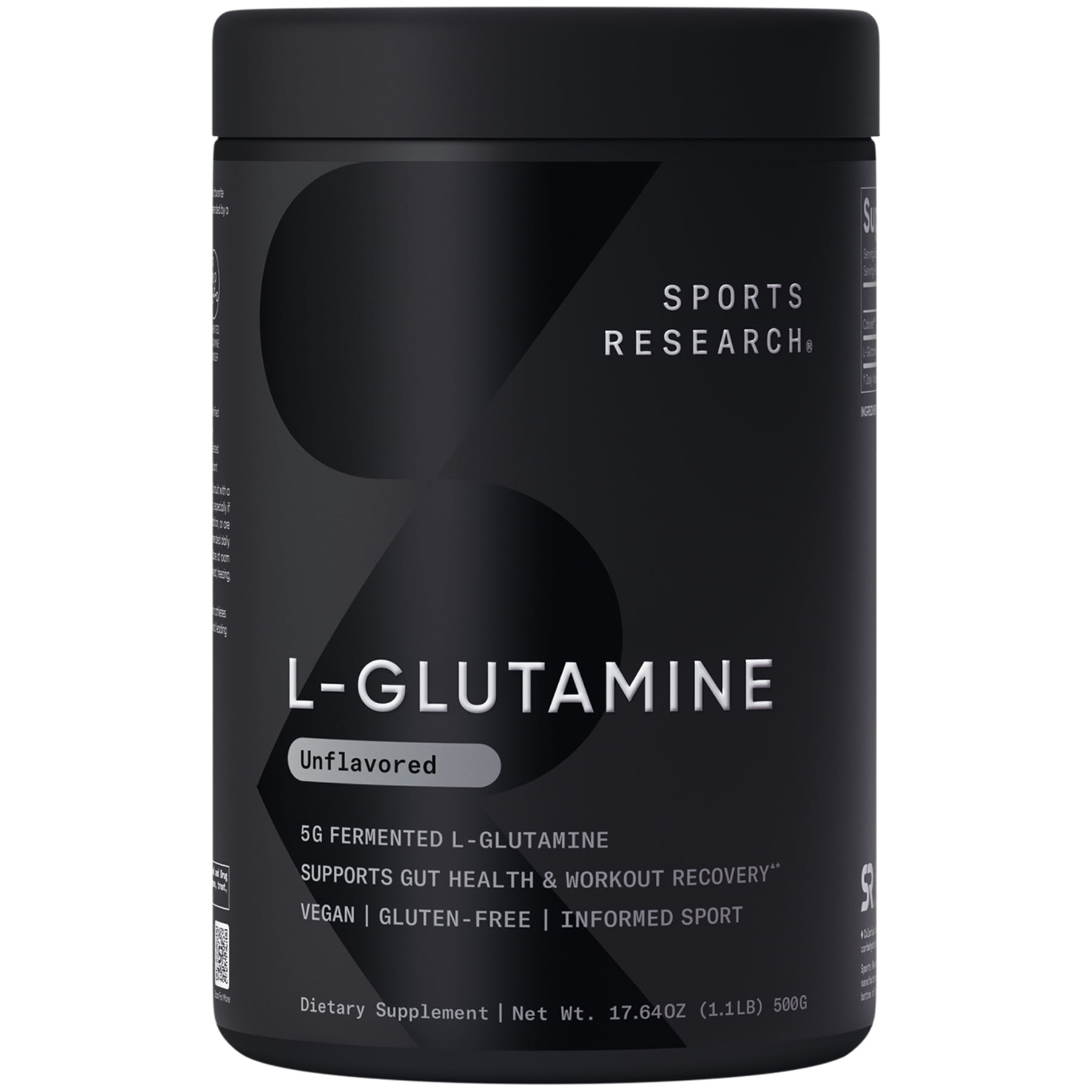 Sports Research® SR L-Glutamine Workout Recovery Immune Health Gut Health IBS 5g Per Serving