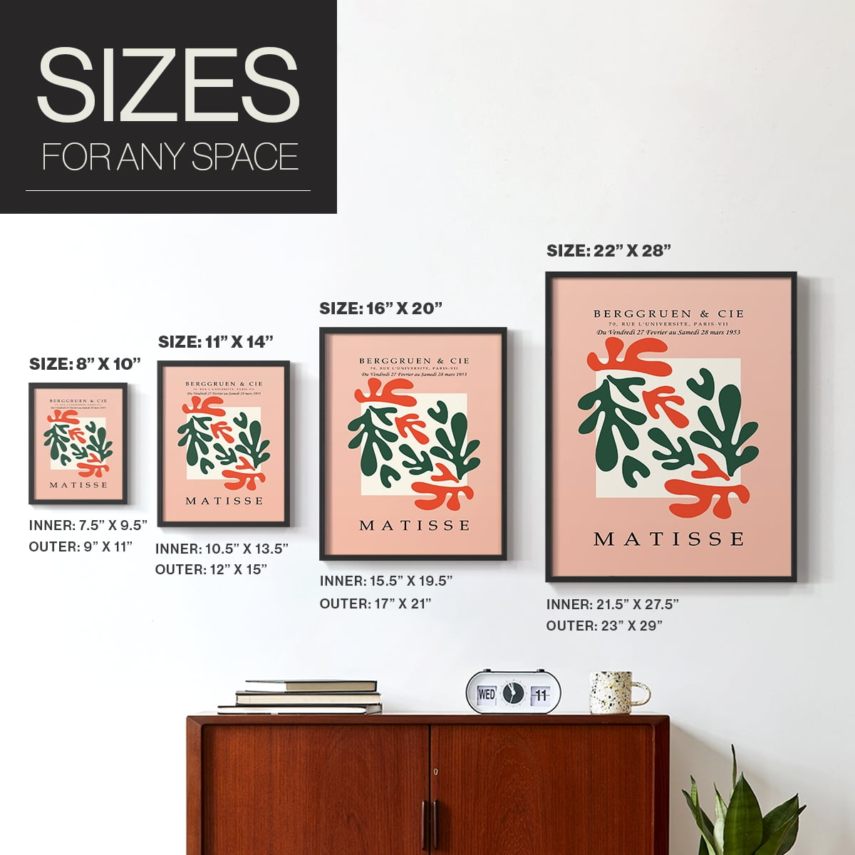 Matisse CCCXXX in Black Solid Wood 22 x 28 Framed Print