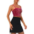 thumbnail image 4 of INSPIRE CHIC Women's Sequin Velvet Spaghetti Strap Club Party Crop Cami Top, 4 of 6