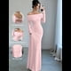 thumbnail image 4 of Vestido Ajustado de Larga con Hombros Descubiertos para Mujer, Elegante Vestido para Cóctel o Fiesta Rosa XXL, 4 of 9