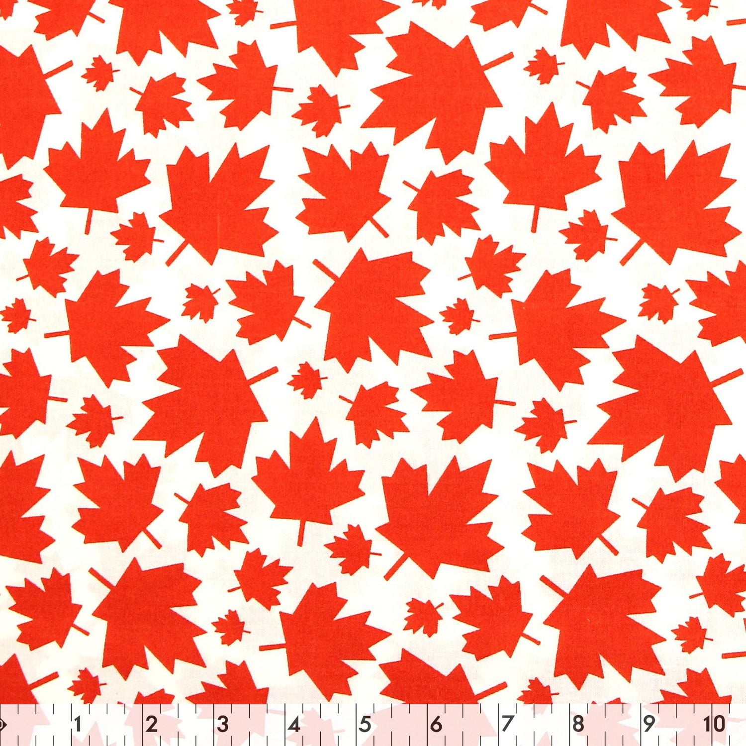 Fabric Creations White with Red Maple Leaves Fat Quarter Pre-Cut Fabric - 18" x 21" / 45cm x 53cm, 18" x 21" / 45cm x 53cm