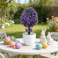 thumbnail image 2 of Artificial Bonsai Tree Small Potted Green Plant Realistic Flower Ball Desktop Ornament for Easter Spring Home Decor, 2 of 8