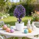 thumbnail image 1 of Decoraciones de Pascua, adornos de Pascua, plantas artificiales de Pascua, bonsáis, pequeñas plantas verdes en macetas, flores, bolas de árbol, adornos de escritorio, mini plantas bonsái, plantas de s, 1 of 7